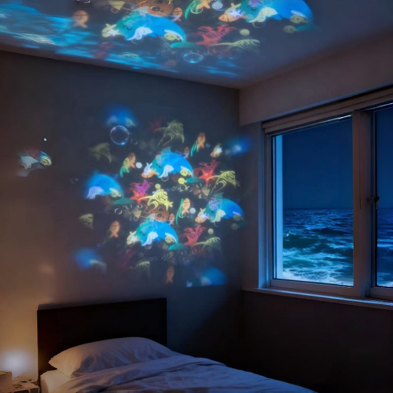 LED Projektor mit 16 rotierenden Motiven – Weihnachten & Winter