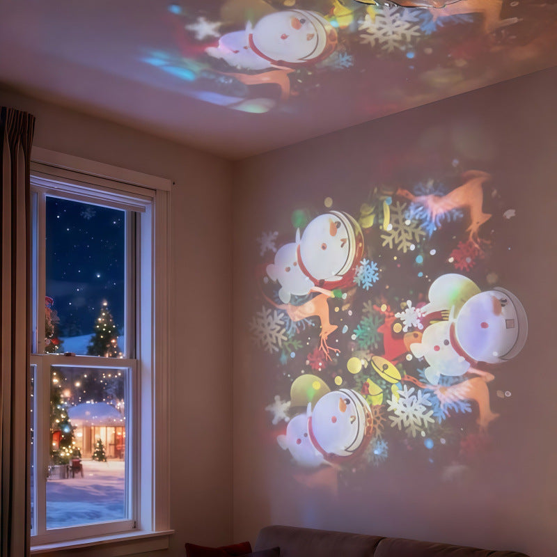 LED Projektor mit 16 rotierenden Motiven – Weihnachten & Winter