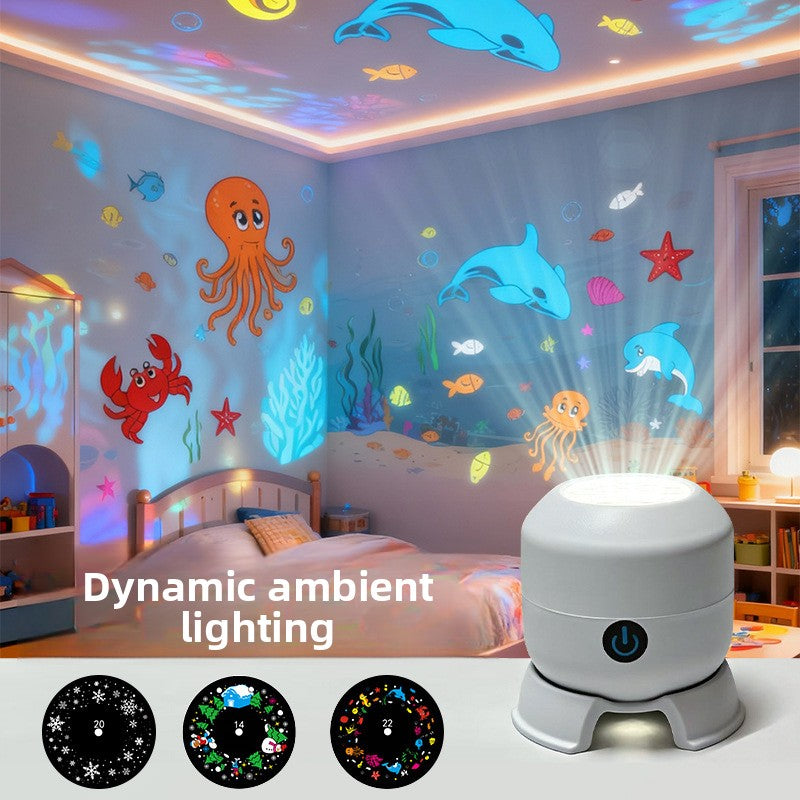 LED Projektor mit 16 rotierenden Motiven – Weihnachten & Winter