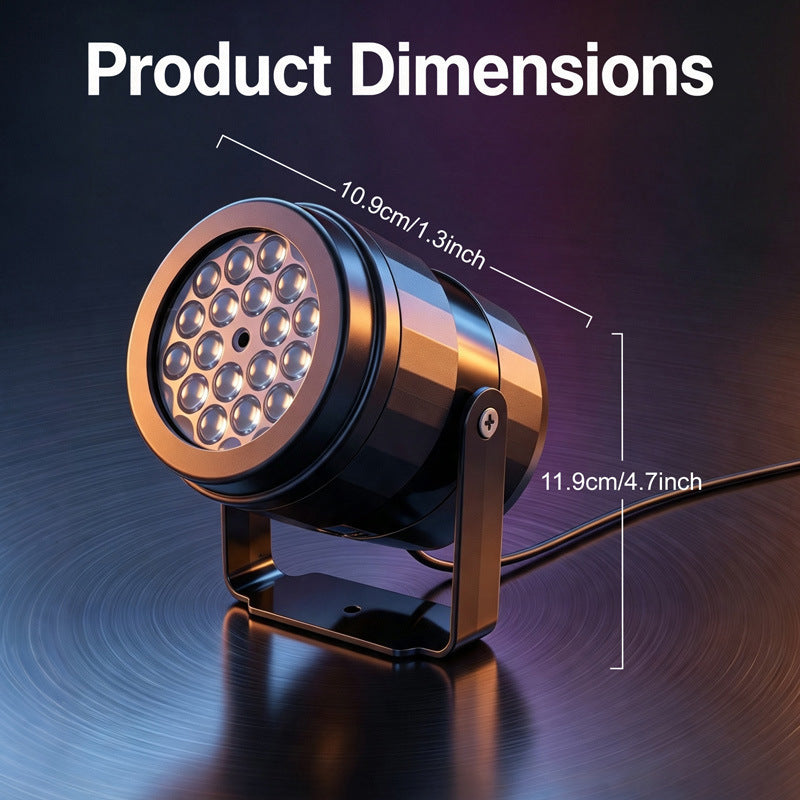 LED Weihnachts-Projektor mit 16 Motiven, 360° drehbar